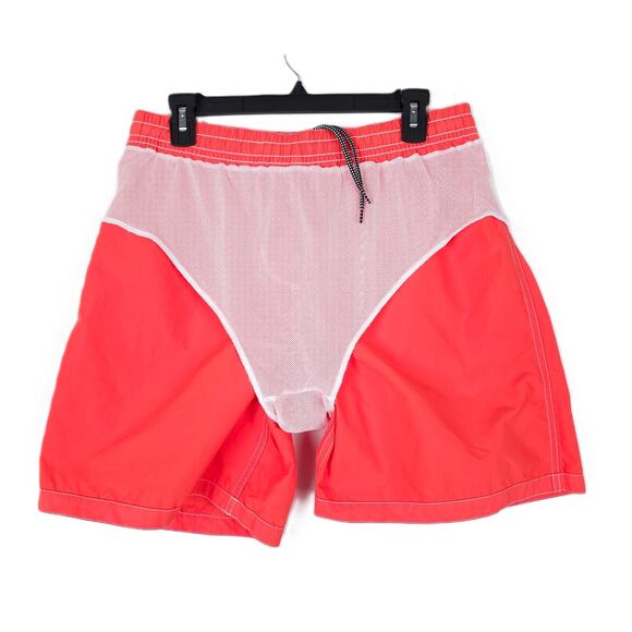 A.p.c. Men's Louis Regular-Fit 7" Mesh Lined Swim Trunks Coral Solid Large NWT - Picture 7 of 14